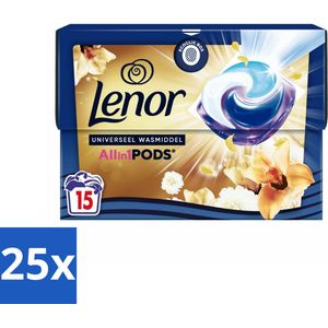 25 x Lenor - Wasmiddel Pods - Universeel - Amber & Orchidee - 15 Wasbeurten - Wasmiddel Pods - Wascapsules - Gouden Orchidee - Wasgeur - Was Reiniging
