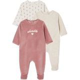 Vertbaudet - Set van 3 - Fluwelen Babyslaappakjes - Basics