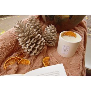 Sweater weather - Geurkaars in cementen pot - Orange cinnamon scented - Sojawas - 230 g