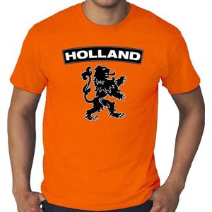 Oranje Holland shirt met zwarte leeuw grote maten shirt heren 3XL
