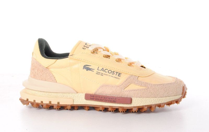 Lacoste dames sneaker Elite D suède en nylon lichtgeel