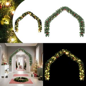 vidaXL Kerstslinger versierd met kerstballen en LED-lampjes 10 m - Guirlande - Guirlandes - Kerst Guirlande - Kerst Guirlandes