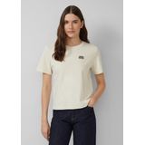 s.Oliver - Shirt - Lichtbeige/Zwart - T-shirt - Kwartmouw