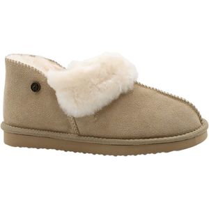 Alpacas Footwear - Dames - Echt suéde gesloten pantoffel - Gevoerd met 100% zachte lamswol - Taupe - 40