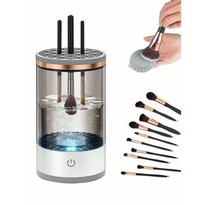 kwastreiniger 1Pc Gemakkelijk te reinigen elektrische make-upkwastreiniger - Zachte roterende technologie, USB-aangedreven, voor alle kwastgroottes
