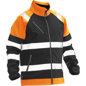 Jobman 5125 Hi-Vis Softshell Jacket 65512555 - Zwart/HV Oranje - XL