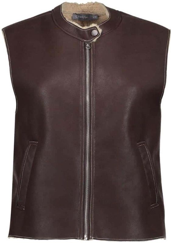 Geisha - 55847-19 - Gilet - Donkerbruin - Mouwloos