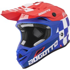 Bogotto - V328 Xadrez Carbon - Crosshelm - Blauw Rood Wit