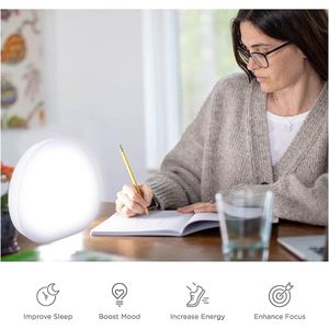 Volledig Spectrum Licht 10000LX Daglichtlamp met 3 Kleurtemperaturen 10 Helderheidsaanpassingen voor Thuis en op Kantoor UV-vrij Energiezuinige Daglichtlamp met 3 Kleurtemperaturen 10 Helderheidsniveaus voor Thuis en op Kantoor