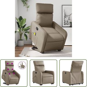 vidaXL Massagestoel - Stapstoel - Sta-op-massagestoel verstelbaar kunstleer cappuccinokleurig - Elektrisch Verstelbaar - Fauteuil - Comfortstoeltje