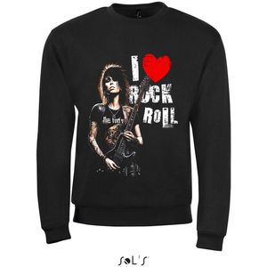 SweatShirt 2-146 I Love Rock&Roll - Zwart, 3xL