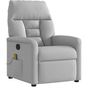 vidaXL - Massagestoel - Grijs - Stof - Verstelbaar met Massagefunctie