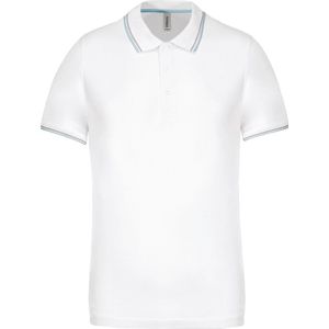 Kariban Polo korte mouwen K250 - White / Sky Blue / Light Grey - 3XL