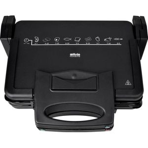 Silva Homeline KG 2410 Contactgrill Elektrisch Anti-aanbaklaag, Inklapbaar, Controlelampje Zwart