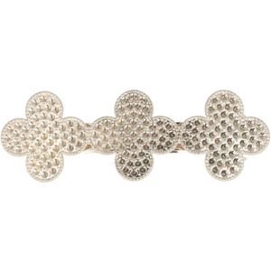 Haarsoires Haarspeld Patentspeld Klavervorm 7,5cm – Metaal – Klavertje Vier – Zilver - Haarspelden voor Dames - Haarklem - Haarclip - Haaraccessoires - Hair Clip - Decoratieve Haaraccessoire