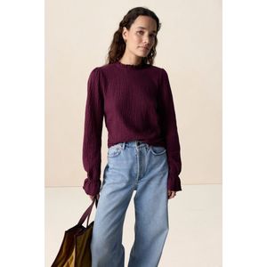 Sissy-Boy - Donkerrood T-shirt met lurex