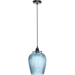 MLK - Hanglamp - Glas - 1 lichts - E27 - Blauw - ca. 20cm (L/T) x 20cm (B) x 34cm (H) ca. 1045 g - Kabel lengte  ca. 100cm
