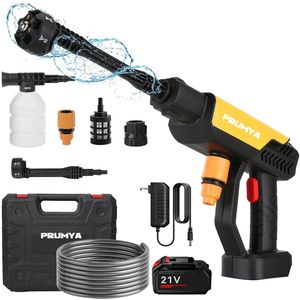 Dahuangfeng Draadloze Hogedrukreiniger 500W met 18V Compatibel Accusysteem – Borstelmotor, Lithium Accu Inclusief 1x Oplader voor Auto- en Thuisreiniging