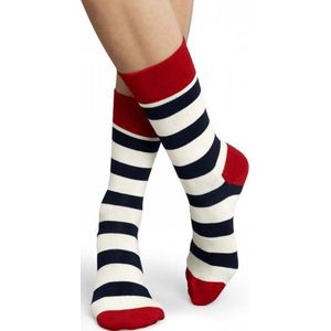 Happy Socks, blauw wit gestreept en rood, maat 41 - 46