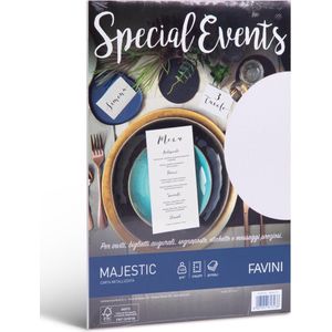 Parelmoer Glimmend Wit Special Events Metallic gemetalliseerd papier 20 vel A4 120 g/m2 Majestic kleur Wit WHITE 01 FAVINI