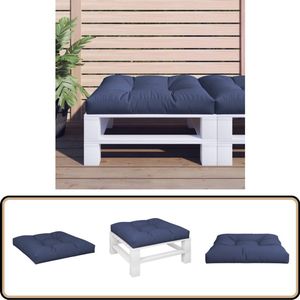 vidaXL Palletkussen Marineblauw 70x70x12 cm Palletkussen - Palletkussens - Palletbankkussen - Bankkussen