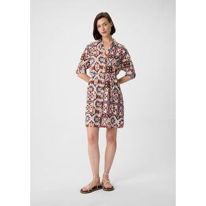 comma - Korte Overhemdjurk - Met All-over Print - Blousejurken