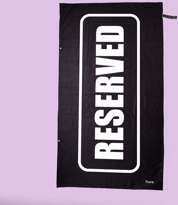 Fisura - Grote Strandhanddoek - Zwart - Reserved - Microvezel - Sneldrogend - 180 x 100 cm