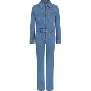 Indian Blue - Jumpsuit - Lange Mouw - Effen - Maat 152/12J