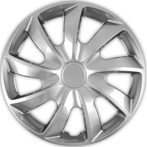 NRM QUAD - Universele wieldoppen - maat 15"" - set van 4 stuks - zilver