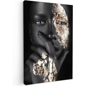 Afbeelding op canvas, klein, 20 x 30 cm, mini, slaapkamer, foto's, wand, gouden decoratie, woonkamer, modern, wanddecoratie, fotowand, cadeau vrouw, goud - zwart