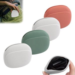Inovra Plus - Mini siliconen hoofdtelefoon opbergtas voor oortelefoon en accessoires (rood groen grijs) met ruimte voor 4 stuks.