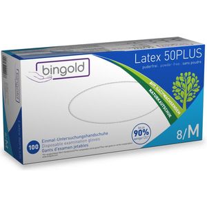 Handschoenen - Latex - Wit - Poedervrij - Doos van 100 stuks