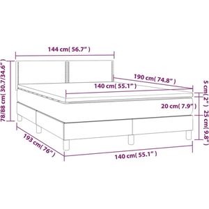 vidaXL - Boxspring - met - matras - fluweel - donkergroen - 140x190 - cm