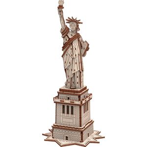 Mr. Playwood Statue of Liberty in New York City - 3D houten puzzel - Bouwpakket hout - DIY - Knutselen - Miniatuur - 109 onderdelen