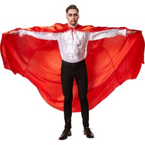 dressforfun - Mystieke cape met kap rood - verkleedkleding kostuum halloween verkleden feestkleding carnavalskleding carnaval feestkledij partykleding - 301861
