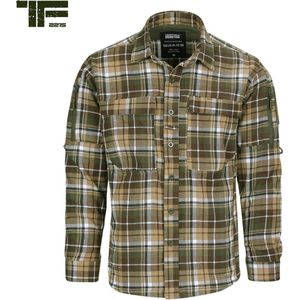 TF-2215 - TF-2215 flannel Contractor shirt (kleur: Brown/Groen / maat: XXXL)