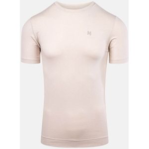 VAN HARVEY Premium Ondershirt Heren - Crew Neck T-shirt - TENCEL™ Lyocell - Bio-based - Zijdezacht - Anti-Zweet - Ademend - Slim Fit - Beige - Maat S