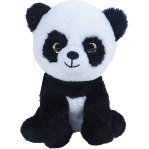 Knuffeldier Panda beer Bamboo - zachte pluche stof - wilde dieren knuffels - zwart/wit - 21 cm/25 cm
