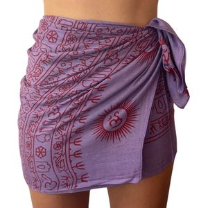 Tedz sarong - paars - stranddoek - pareo - omslagdoek dames – 100% viscose