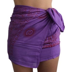 Tedz sarong - paars - stranddoek - pareo - omslagdoek dames – 100% viscose