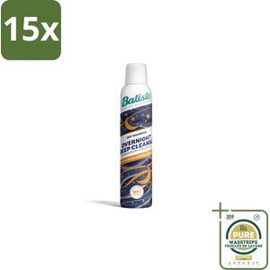 15 x Batiste - Overnight Deep Cleanse - Droogshampoo - Diep Reinigend - Frisser Haar Bij Het Wakker Worden - 200ml - Grootverpakking - Nachtverzorging Haar - Droogshampoo - Diep Reinigen Haar - Vet Haar - Fris Haar