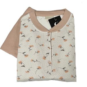 Lunatex - Dames Pyjama Interlock - Zalm - Maat XL