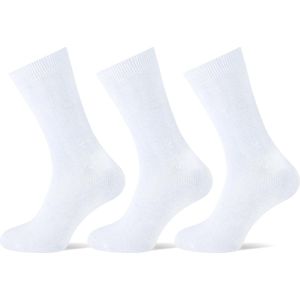 3 Paar Witte Damessokken  75% Katoen - Teckel - Maat 36/42 - Geen gevoelige teennaad
