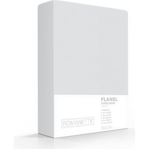 Excellente Flanel Hoeslaken Eenpersoons Extra Lang Grijs | 90x220 | Ideaal Tegen De Kou | Heerlijk Warm En Zacht