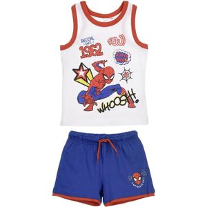 Marvel Spiderman 2-delige set - katoen - wit/blauw - maat 92/98 (3 jaar)
