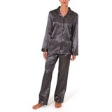 Dames pyjama satijn Normann grijs