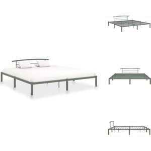 vidaXL Metalen Bedframe - Grijs - 210 x 190 x 63 cm - Voor matras 180 x 200 cm - Eenvoudige montage - Bed