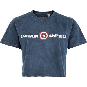 Captain America Captain Logo Dames T-shirt - blauw - XXL