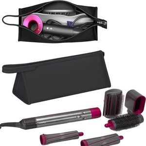 PromoHome Waterdichte Opvouwbare Reistas voor Haardroger - Magnetische Sluiting - PU Leren Draagbare Opbergtas - Zwart