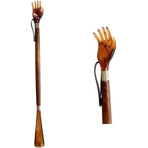 Schoenlepel met Krabhand - Bruin Hout - 57 cm